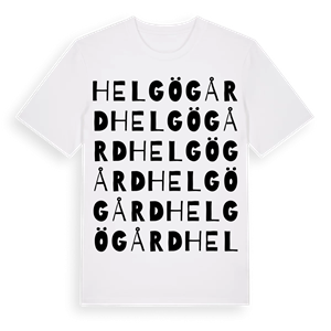Helgö gård ordlek t-shirt – ekologisk bomull t-shirt från Pinshirt
