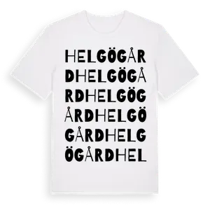 Helgö Gård ordlek t-shirt – ekologisk bomull t-shirt från Pinshirt