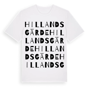 Hillandsgärde ordlek t-shirt – ekologisk bomull t-shirt från Pinshirt
