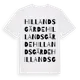 White t-shirt med Hillandsgärde ordlek t-shirt