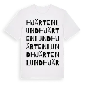 Hjärtenlund ordlek t-shirt – ekologisk bomull t-shirt från Pinshirt