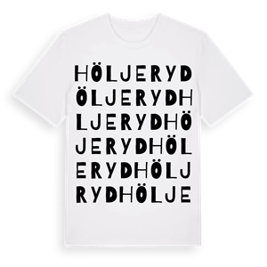 Höljeryd ordlek t-shirt – ekologisk bomull t-shirt från Pinshirt