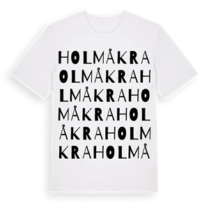 Holmåkra ordlek t-shirt – ekologisk bomull t-shirt från Pinshirt