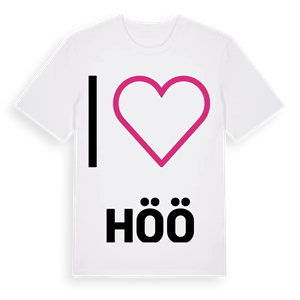 Jag älskar Höö t-shirt stort tryck – ekologisk bomull t-shirt från Pinshirt