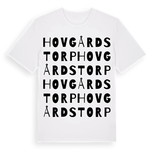 Hovgårdstorp ordlek t-shirt – ekologisk bomull t-shirt från Pinshirt