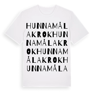 Hunnamåla krok ordlek t-shirt – ekologisk bomull t-shirt från Pinshirt