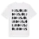 White t-shirt med Husjölund ordlek t-shirt