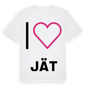 Jag älskar Jät t-shirt stort tryck – ekologisk bomull t-shirt från Pinshirt