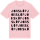 Pink Cotton t-shirt med Jonsköp ordlek t-shirt
