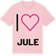 Pink Cotton t-shirt med Jag älskar Jule t-shirt stort tryck