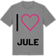 Mid Heather Gray t-shirt med Jag älskar Jule t-shirt stort tryck