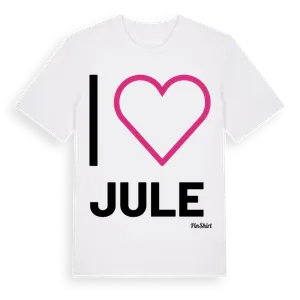 Jag älskar Jule t-shirt stort tryck – ekologisk bomull t-shirt från Pinshirt