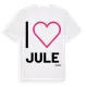 White t-shirt med Jag älskar Jule t-shirt stort tryck