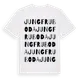 White t-shirt med Jungfruboda ordlek t-shirt