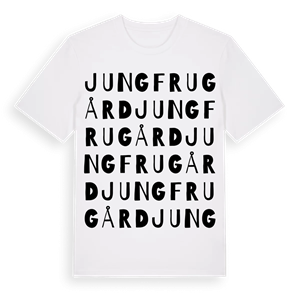 Jungfrugård ordlek t-shirt – ekologisk bomull t-shirt från Pinshirt