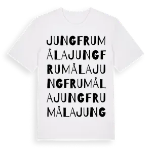Jungfrumåla ordlek t-shirt – ekologisk bomull t-shirt från Pinshirt