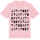 Pink Cotton t-shirt med Jutatorpet ordlek t-shirt