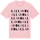 Pink Cotton t-shirt med Kallamo ordlek t-shirt