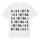 White t-shirt med Kallanäs ordlek t-shirt