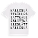 White t-shirt med Källeslätt ordlek t-shirt