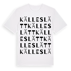 Källeslätt ordlek t-shirt – ekologisk bomull t-shirt från Pinshirt