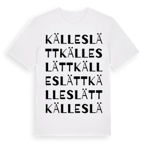 Källeslätt ordlek t-shirt – ekologisk bomull t-shirt från Pinshirt
