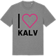 Mid Heather Gray t-shirt med Jag älskar Kalv t-shirt stort tryck