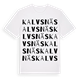 White t-shirt med Kalvsnäs ordlek t-shirt