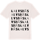 Vintage White t-shirt med Kalvsnäs ordlek t-shirt