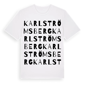 Karlströmsberg ordlek t-shirt – ekologisk bomull t-shirt från Pinshirt