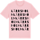 Pink Cotton t-shirt med Kärrsholm ordlek t-shirt