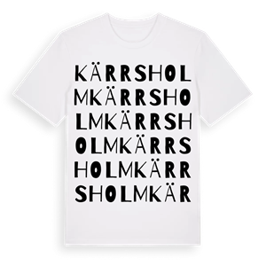 Kärrsholm ordlek t-shirt – ekologisk bomull t-shirt från Pinshirt
