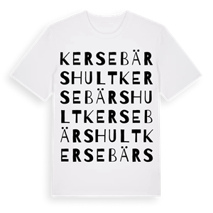 Kersebärshult ordlek t-shirt – ekologisk bomull t-shirt från Pinshirt