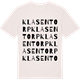 Vintage White t-shirt med Klasentorp ordlek t-shirt