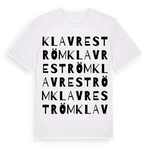 Klavreström ordlek t-shirt – ekologisk bomull t-shirt från Pinshirt
