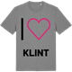 Mid Heather Gray t-shirt med Jag älskar Klint t-shirt stort tryck