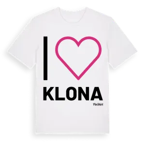 Jag älskar Klona t-shirt stort tryck – ekologisk bomull t-shirt från Pinshirt