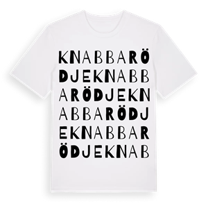 Knabbarödje ordlek t-shirt – ekologisk bomull t-shirt från Pinshirt