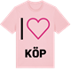 Pink Cotton t-shirt med Jag älskar Köp t-shirt stort tryck