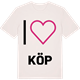 Vintage White t-shirt med Jag älskar Köp t-shirt stort tryck