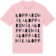 Pink Cotton t-shirt med Kopparemåla ordlek t-shirt