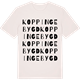Vintage White t-shirt med Koppingebygd ordlek t-shirt