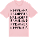 Pink Cotton t-shirt med Koppramåla ordlek t-shirt