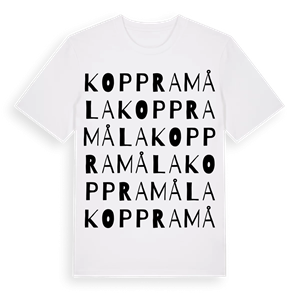 Koppramåla ordlek t-shirt – ekologisk bomull t-shirt från Pinshirt