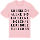 Pink Cotton t-shirt med Kringlehall ordlek t-shirt