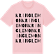 Pink Cotton t-shirt med Kringlemon ordlek t-shirt