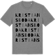 Mid Heather Gray t-shirt med Kristiansboda ordlek t-shirt