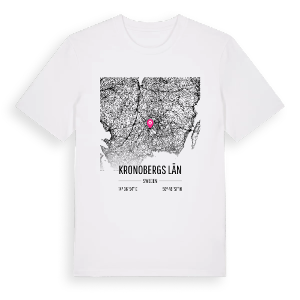 Kronobergs län karta t-shirt – ekologisk bomull t-shirt från Pinshirt