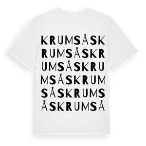 Krumsås ordlek t-shirt – ekologisk bomull t-shirt från Pinshirt