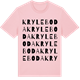 Pink Cotton t-shirt med Kryleboda ordlek t-shirt